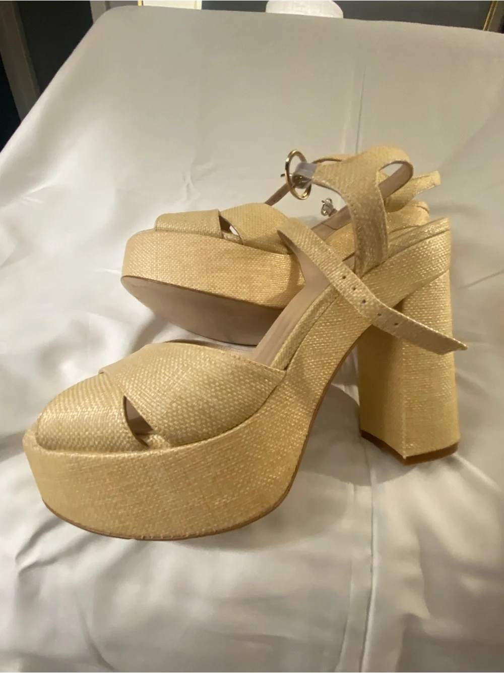 NWT Tuckernuck Pippa raffia platform sandals espadrilles size 10.5